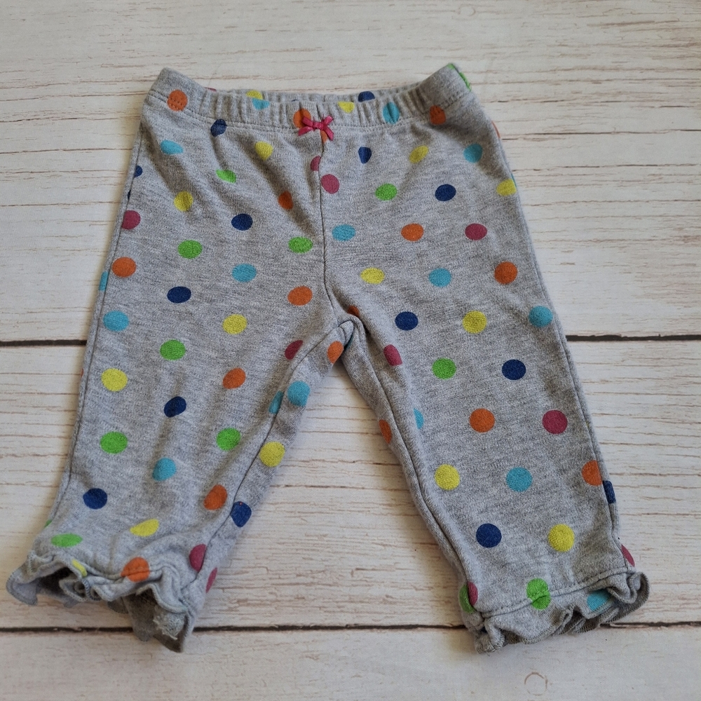 Carter's 3M Grey With Colourful Polka Dots Pants